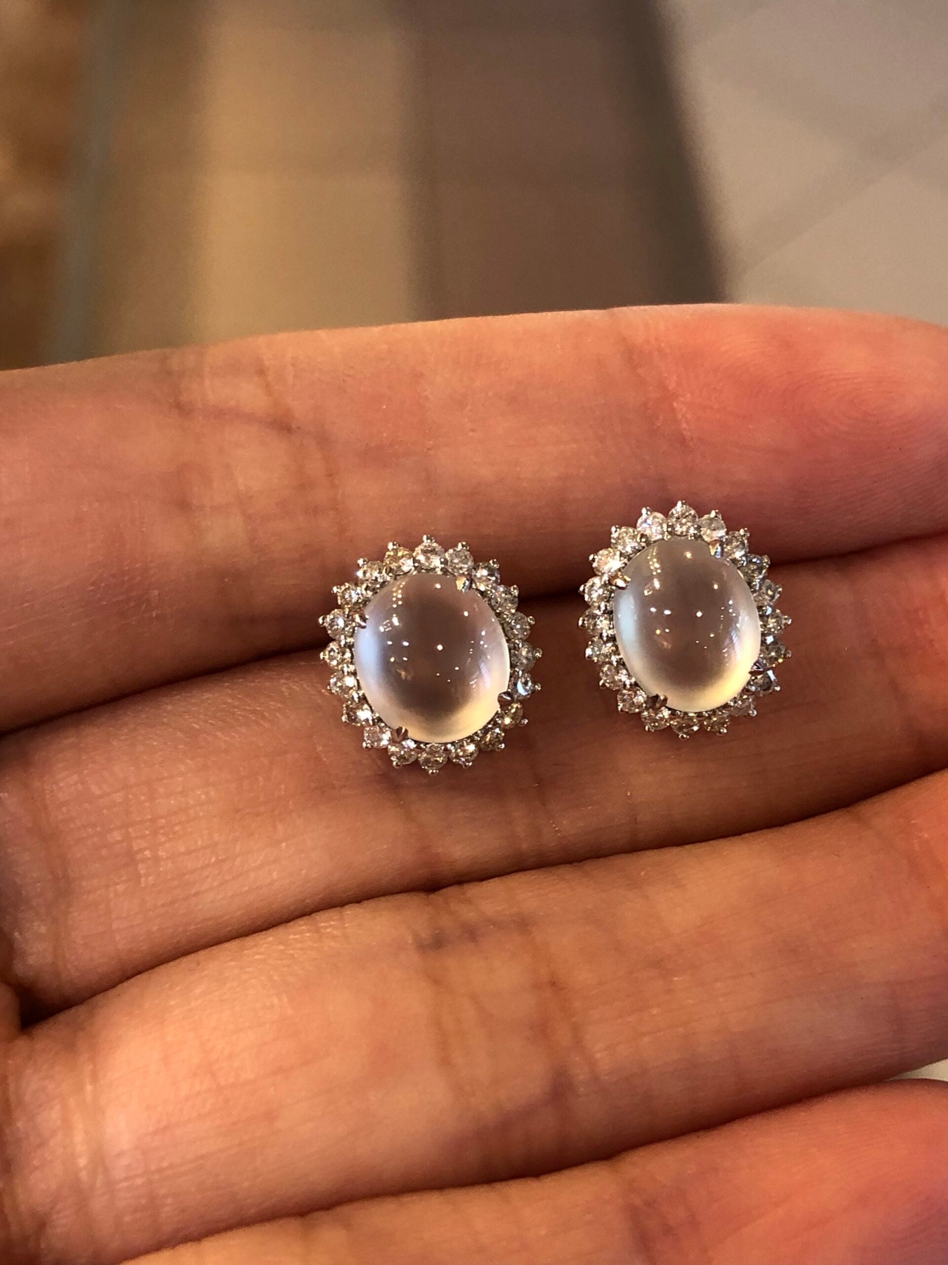 Icy Jade Cabochons Earrings (Glassy Variety)