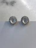 Icy Jade Cabochons Earrings (Glassy Variety)