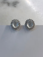 Icy Jade Cabochons Earrings (Glassy Variety)