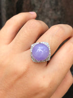 Lavender Jade Cabochon Ring