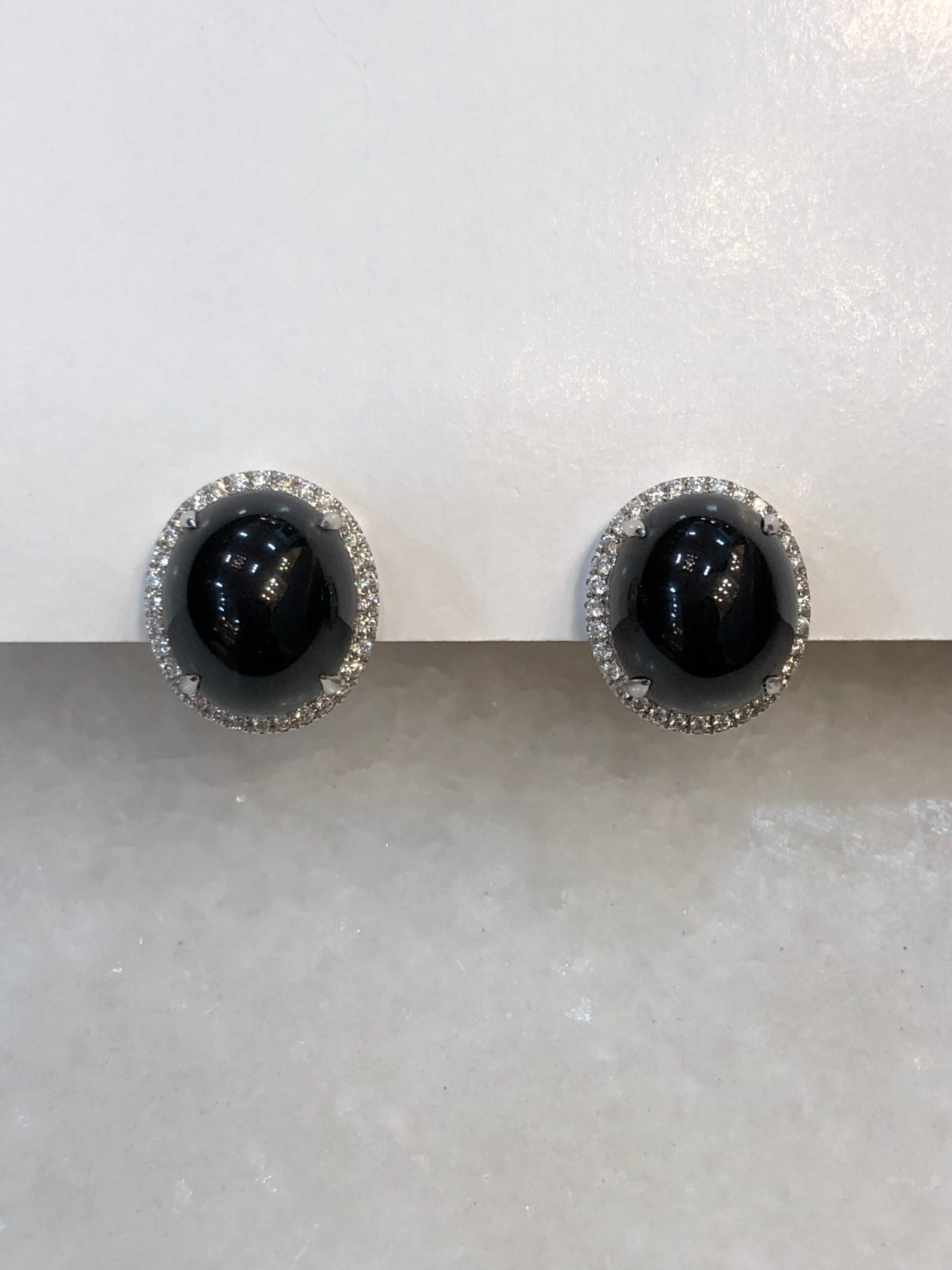 Mo Cui Jade Cabochons Earrings