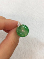 Icy Green Safety Coin Earrings