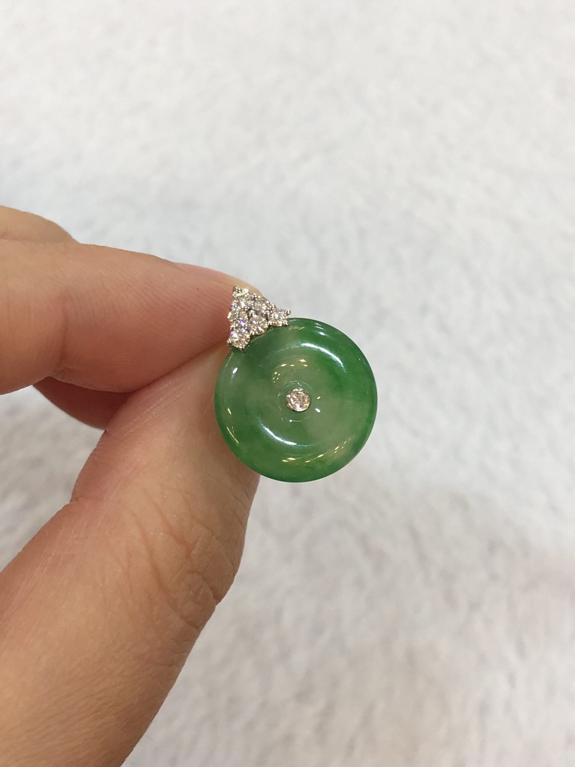 Icy Green Safety Coin Earrings