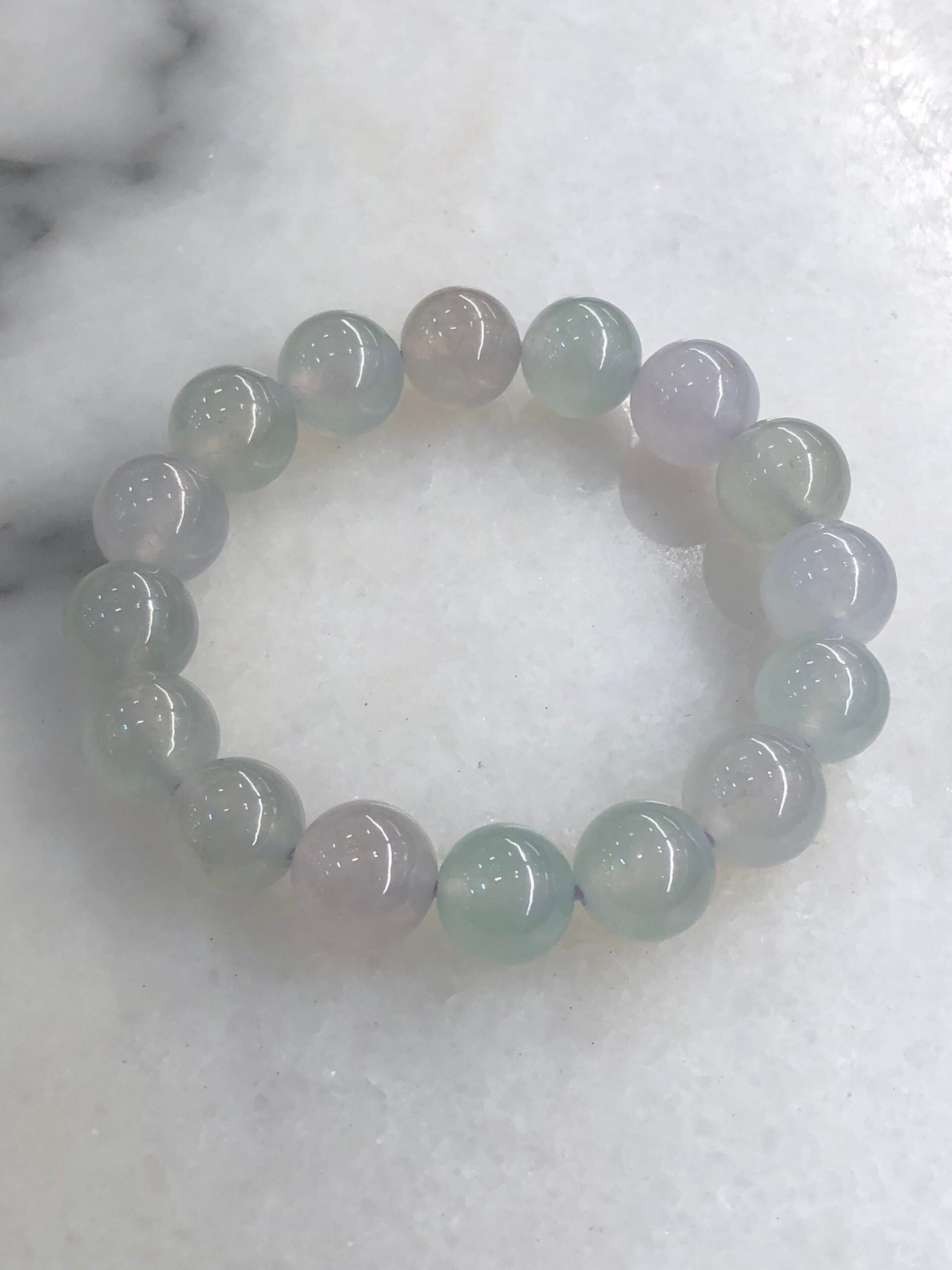 Icy Multi Colours Jade Beads Necklace and Bracelet