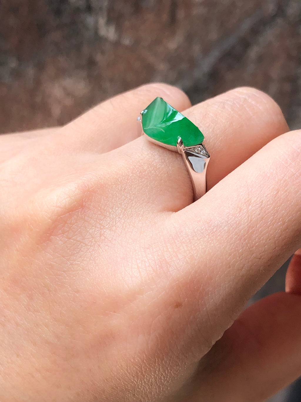Natural Type A Green Faceted Jadeite Ring | ClassicJade Singapore