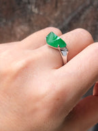 Natural Type A Green Faceted Jadeite Ring | ClassicJade Singapore