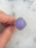 Lavender Jade Cabochon Ring