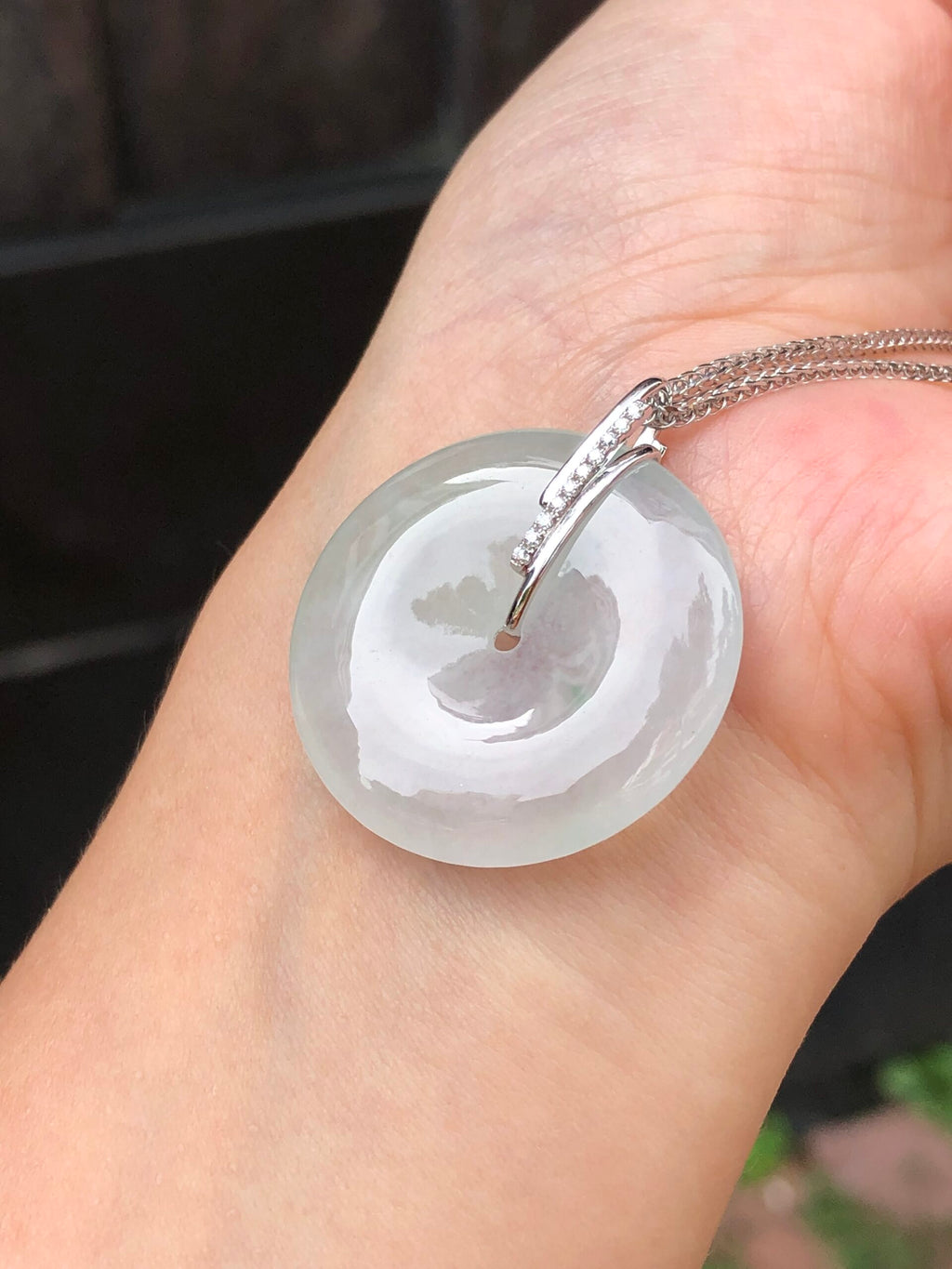 Icy with Green Jade Safety Coin