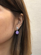 Icy Lavender Jade Cabochons Earrings
