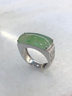 Icy Green Jade Saddle Ring