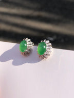 Green Jade Cabochons Earrings