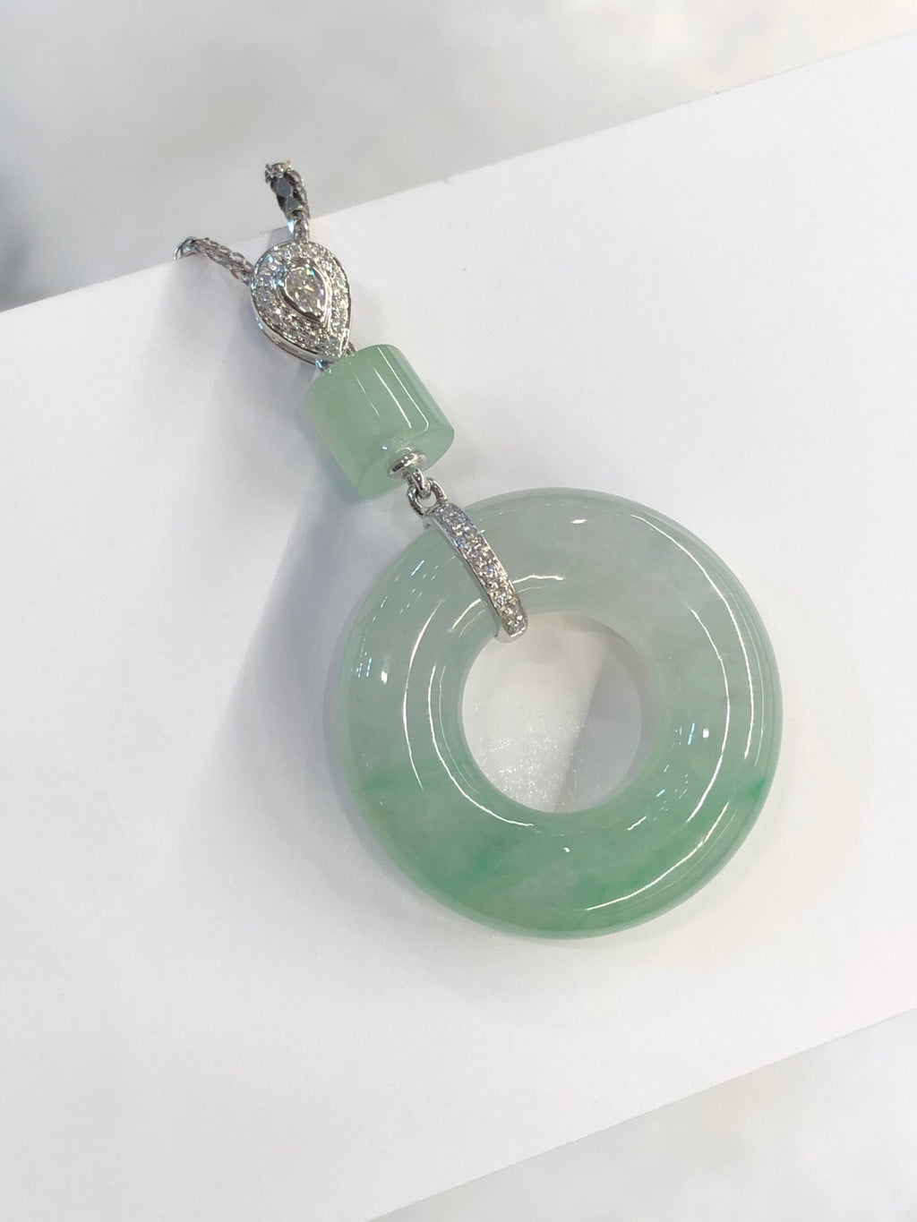 Icy Green Jade Donut Pendant