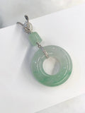 Icy Green Jade Donut Pendant