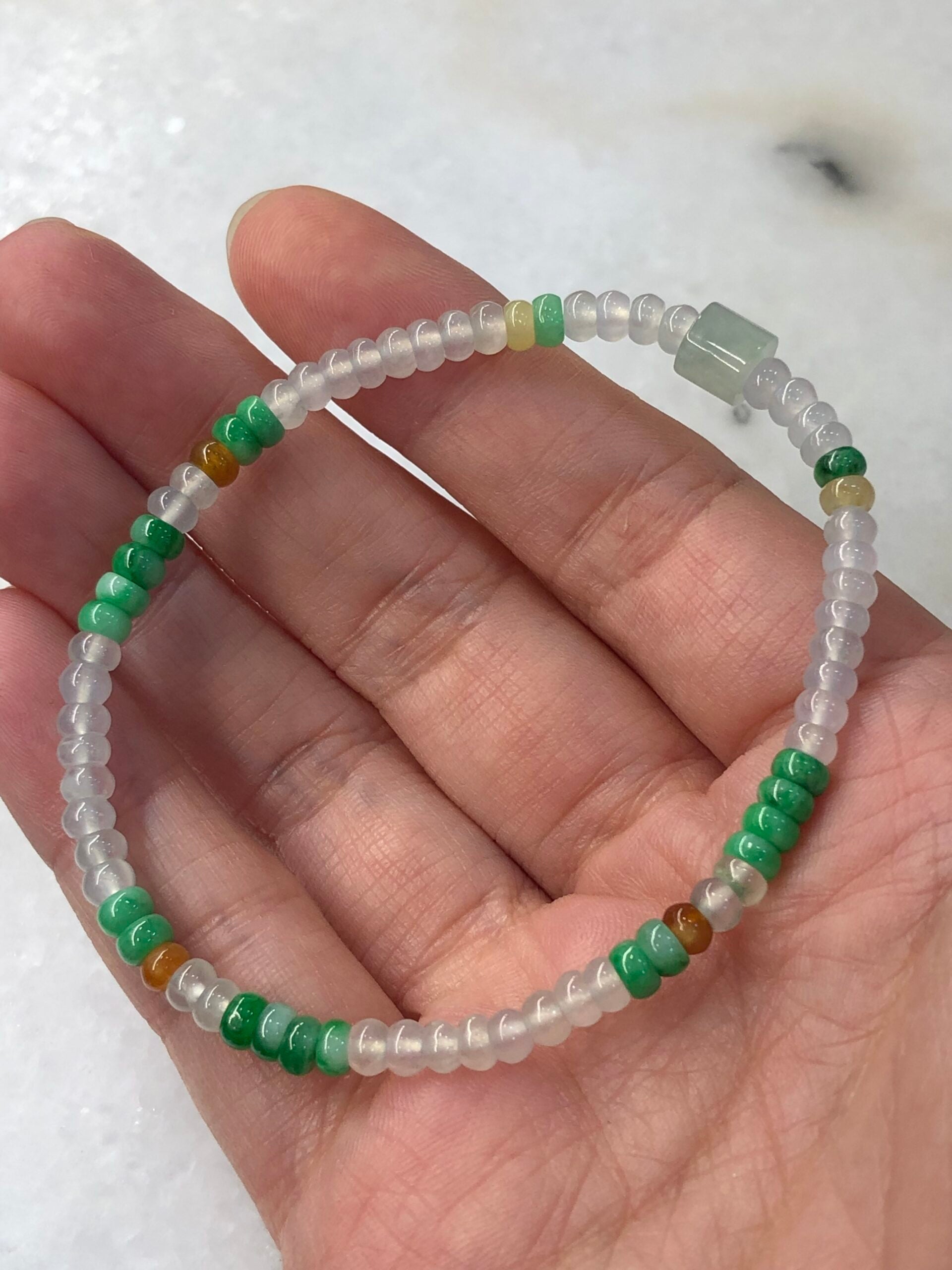 Icy Multi Colours Jade Bracelet