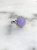 Lavender Jade Cabochon Ring