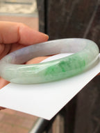 Icy Green With Lavender Jade Bangle