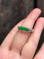 Green Jade Saddle Ring
