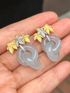 Icy Jade Double Loops Earrings