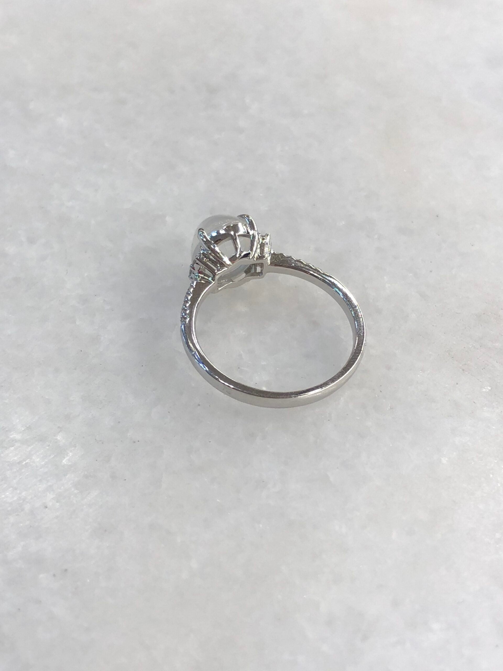 Icy Jade Cabochon Ring (Glassy Variety)