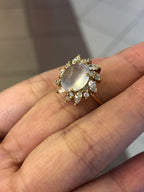 Icy Jade Cabochon Ring (Glassy Variety)