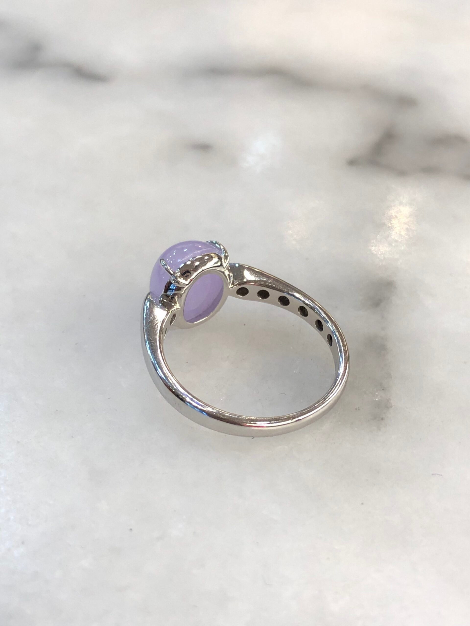 Lavender Jade Cabochon Ring