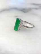 Green Jade Cylindrical Shaped Ring