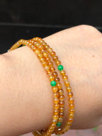 Icy Orange Jade Beads Necklace