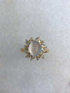Icy Jade Cabochon Ring (Glassy Variety)