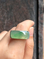 Icy Green Jade Saddle Ring