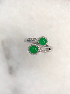 Green Jade Cabochons Ring
