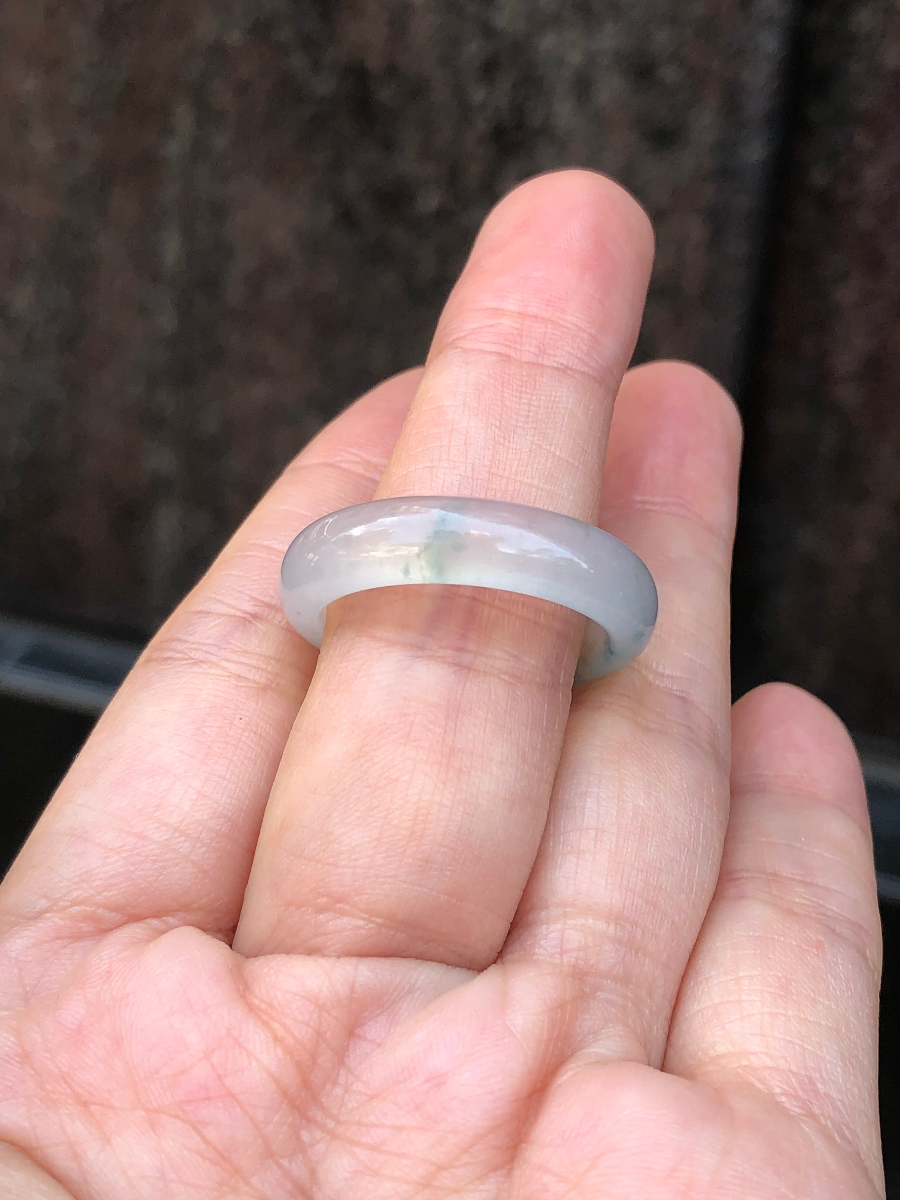 Natural Type A Icy Piao Hua Jadeite Hololith Ring | ClassicJade