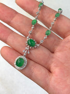 Natural Type A Green Cabochon Jadeite Necklace | ClassicJade Singapore