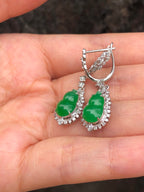 Icy Green Jade Gourd Earrings