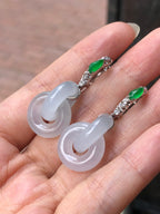 Icy Jade Double Loops Earrings