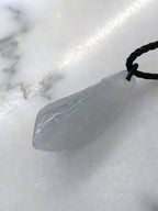 Icy White Jade Freeform Pendant
