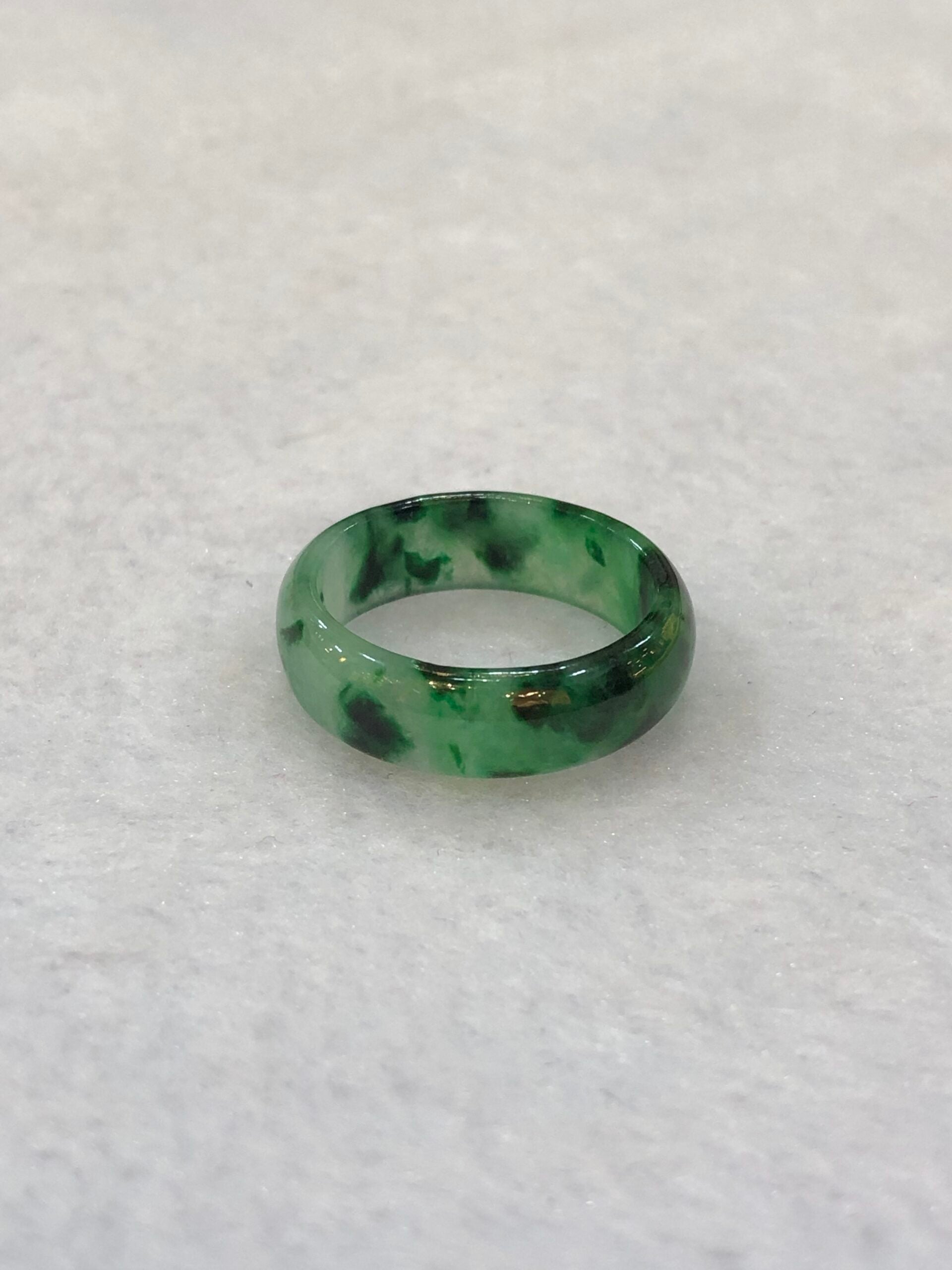 Green Jade Hololith Ring