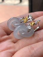 Icy Jade Double Loops Earrings