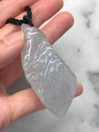 Icy White Jade Freeform Pendant