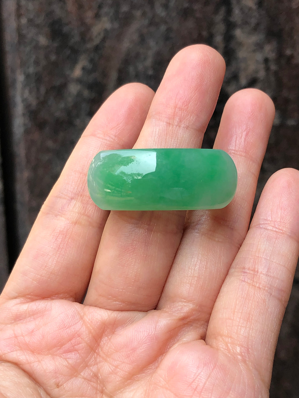 Natural Type A Green Jadeite Saddle Hololith Ring | ClassicJade Singapore Jewellery
