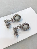 Icy Jade Cabochon Earrings (Glassy Variety)