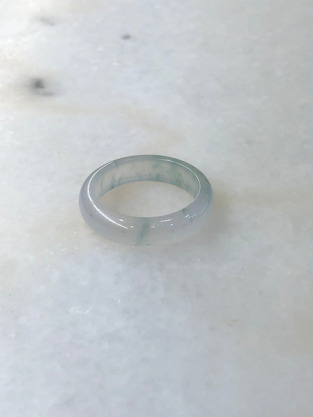 Natural Type A Icy Piao Hua Jadeite Hololith Ring | ClassicJade