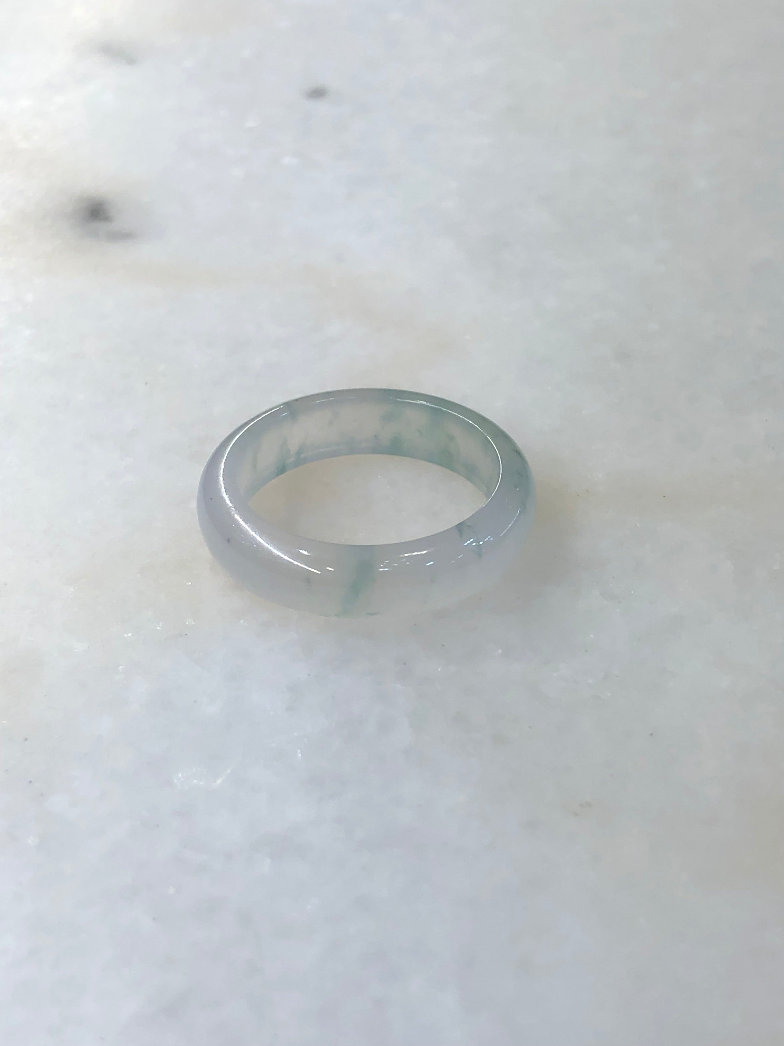 Natural Type A Icy Piao Hua Jadeite Hololith Ring | ClassicJade