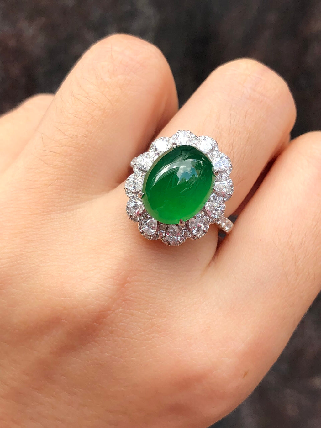 Green Jade Cabochon Ring/ Pendant