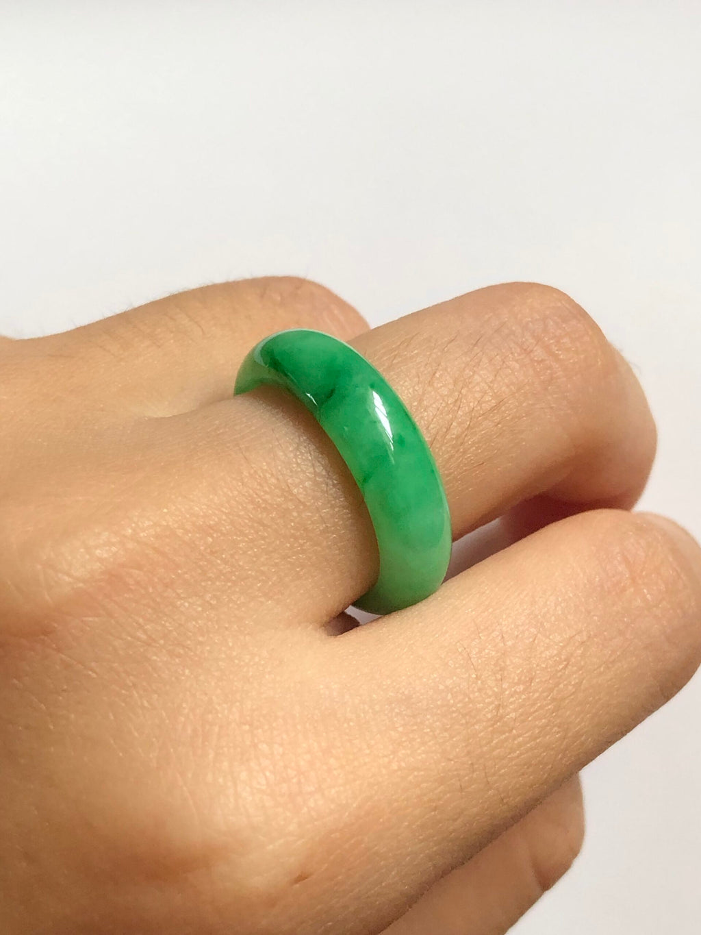 Green Jade Hololith Ring