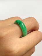 Green Jade Hololith Ring