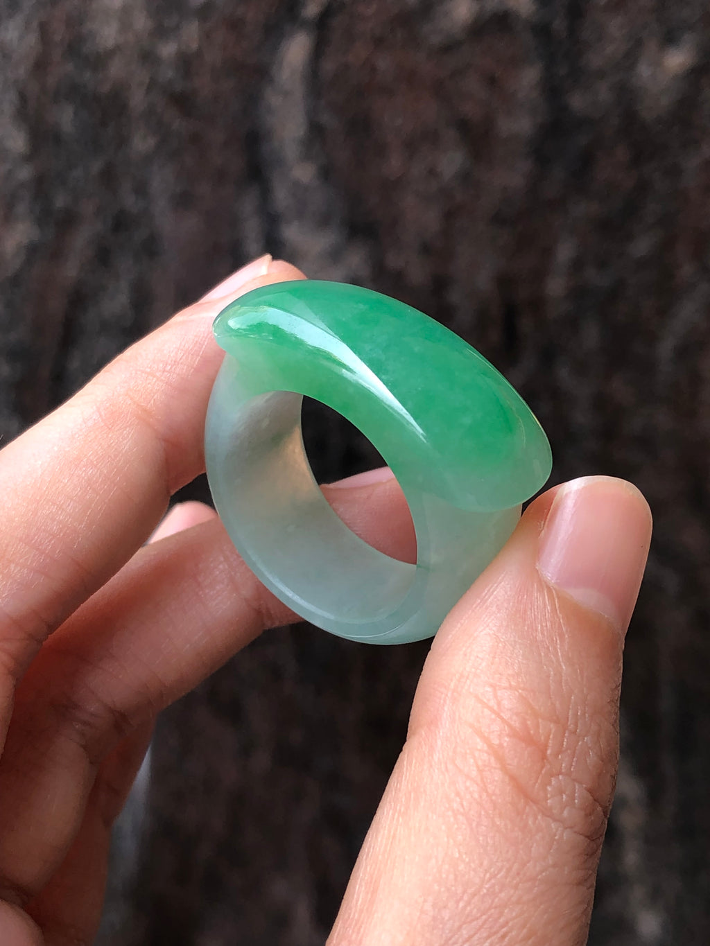 Natural Type A Green Jadeite Saddle Hololith Ring | ClassicJade Singapore Jewellery