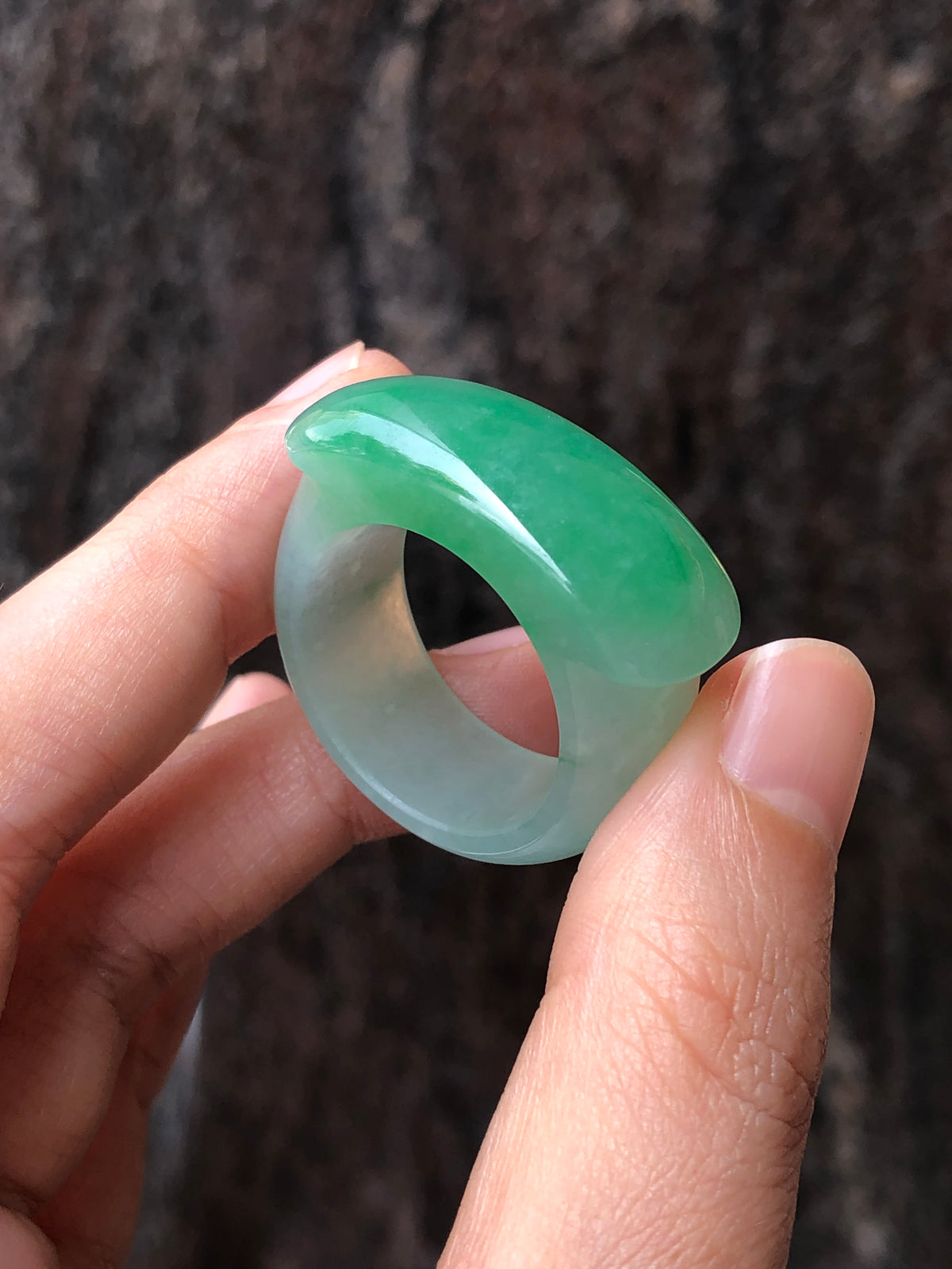 Natural Type A Green Jadeite Saddle Hololith Ring | ClassicJade Singapore Jewellery