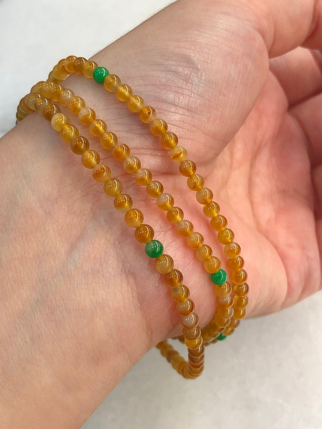 Icy Orange Jade Beads Necklace
