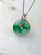 Green Safety Coin Jadeite Pendant