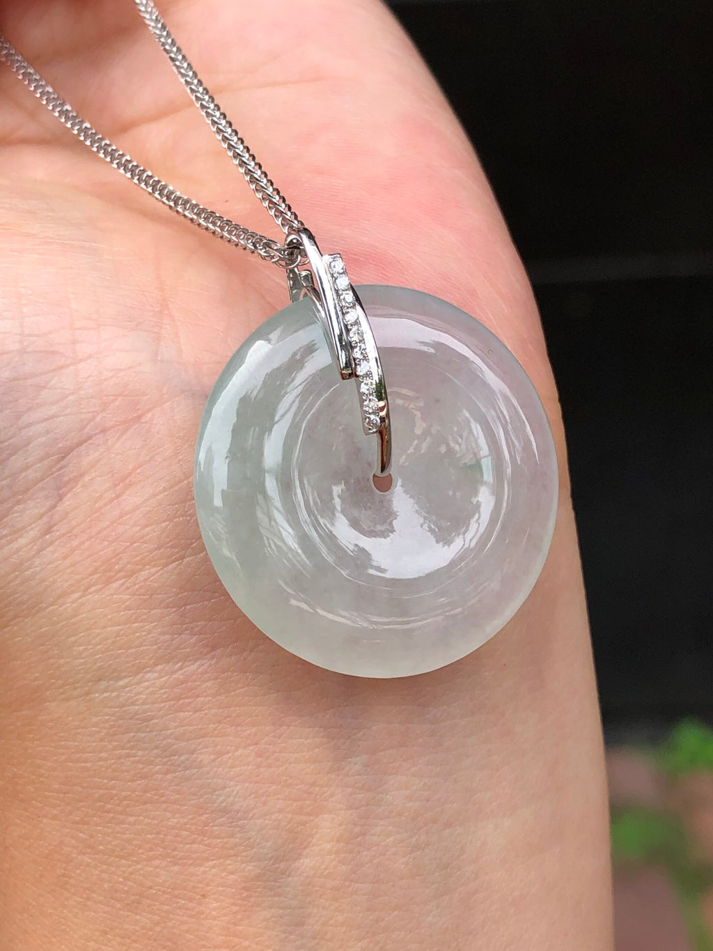 Icy with Green Jade Safety Coin